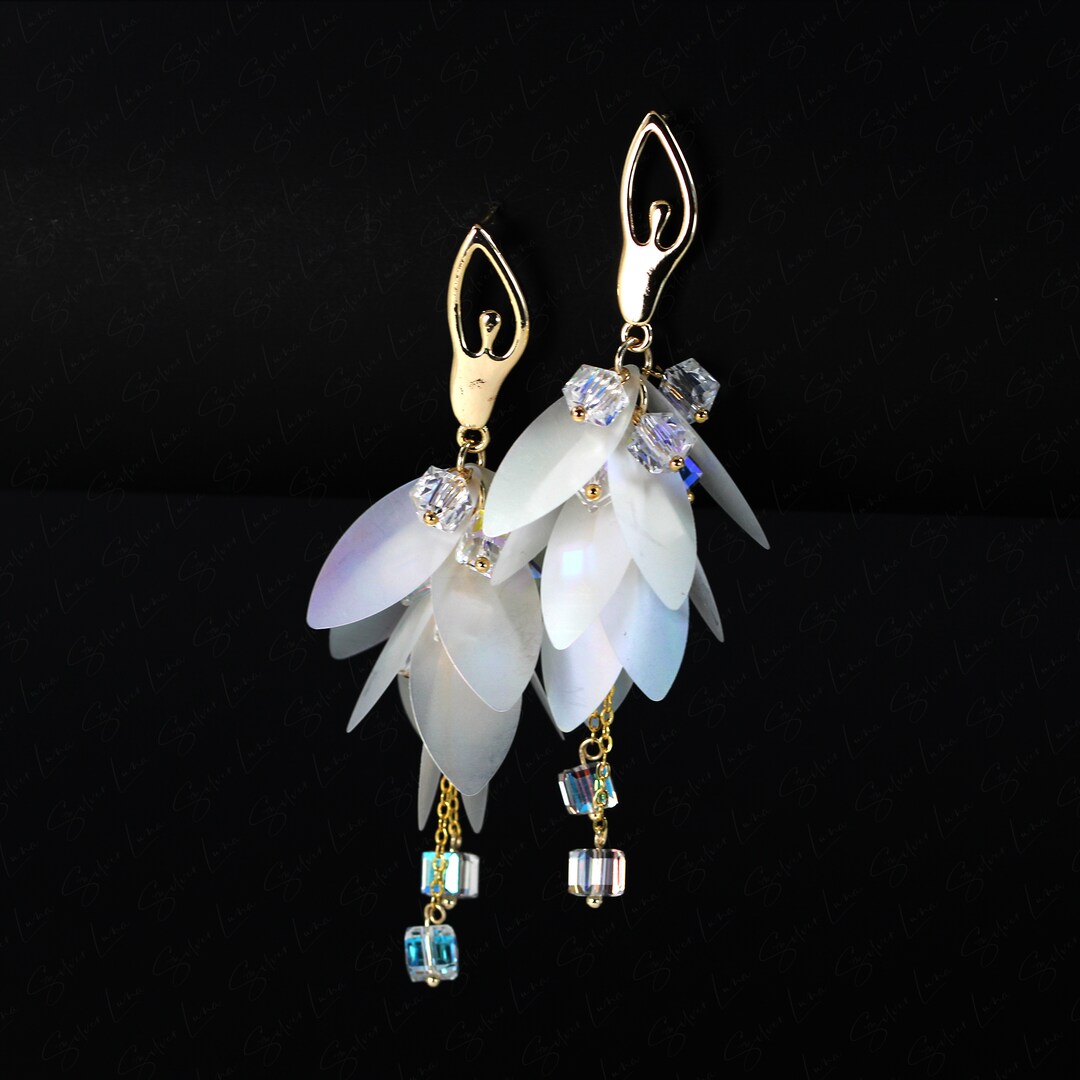 Ballet dancer girl 24k gold plated brass dangle drop earrings MakerPlace by Michaels